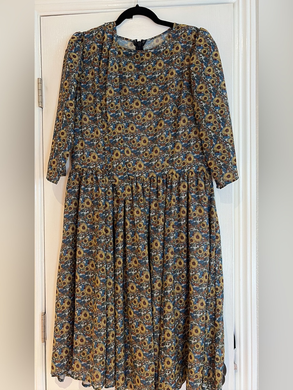 Astrid Dress in Vintage Sunflower Print by Vixen by Micheline Pitt